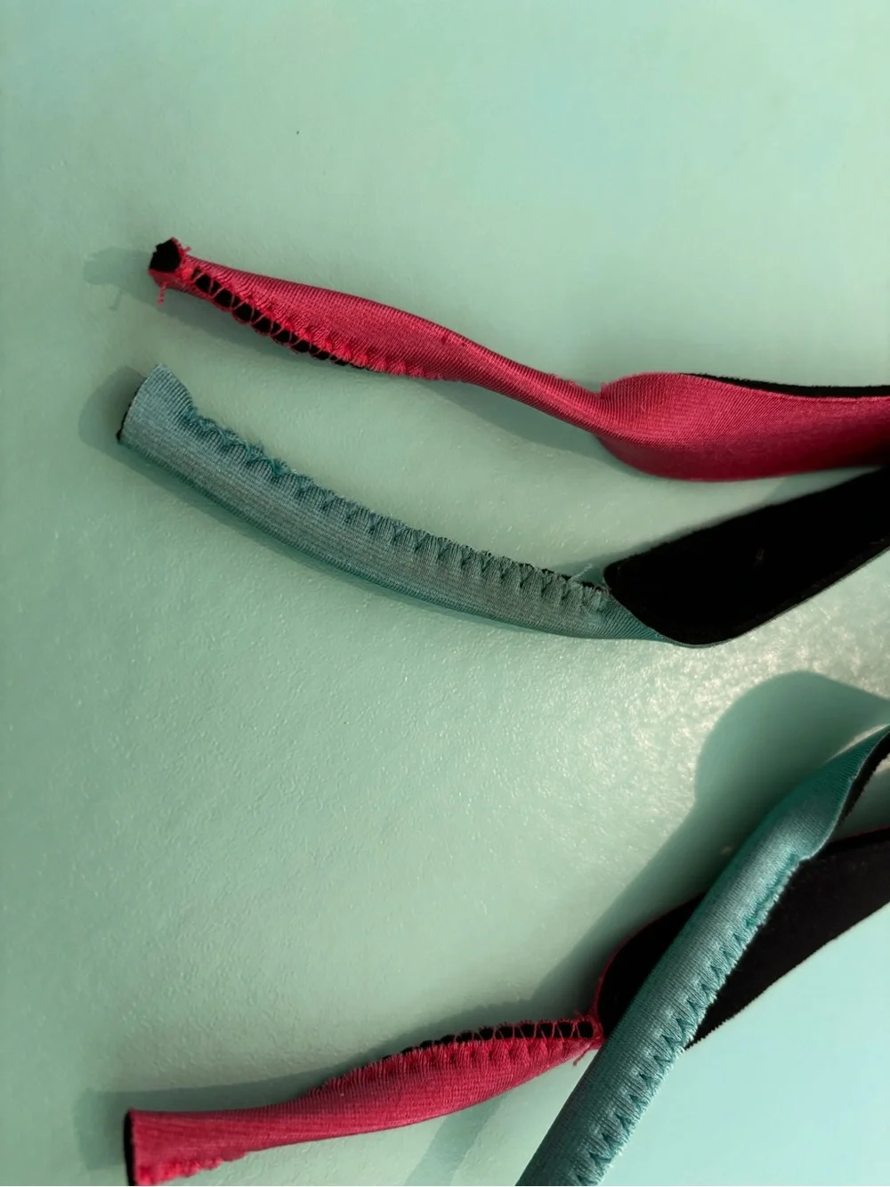 Pair of Vineyard Vines pink and Teal eyeglass croakies